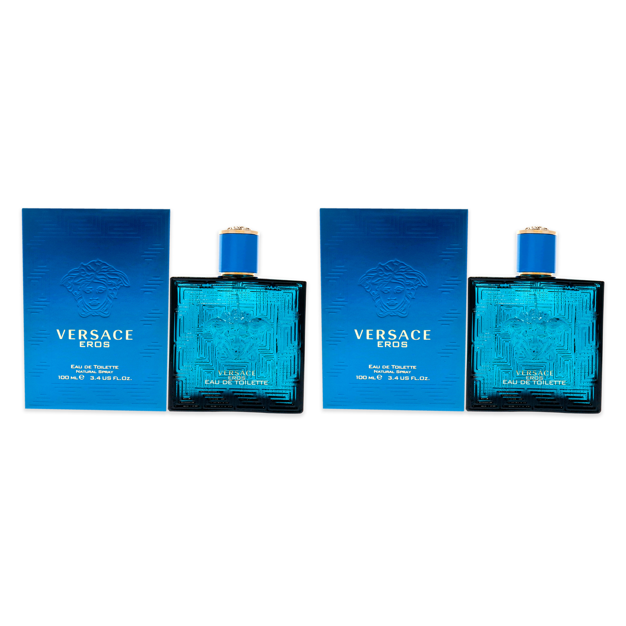 Foto 2 pulgar | Perfume Versace Eros para Hombre 3.4 Oz Edt Spray Pack de 2 - Venta Internacional