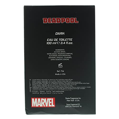 Foto 4 pulgar | Perfume Marvel Deadpool Dark Eau De Toilette, 100 Ml, Para Hombre - Venta Internacional.