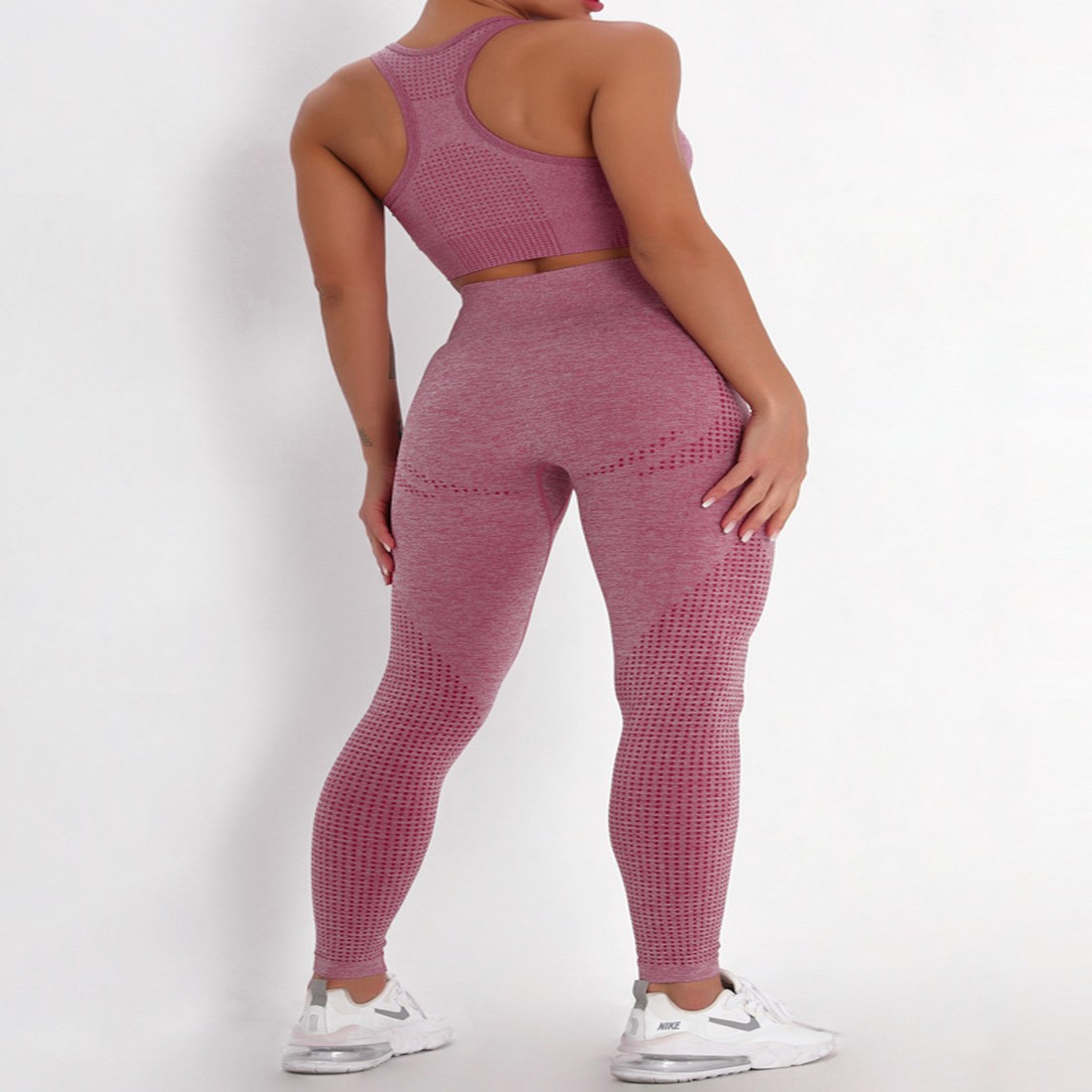 Foto 4 pulgar | Conjunto De Pants Y Tops Sin Costuras (seamless)