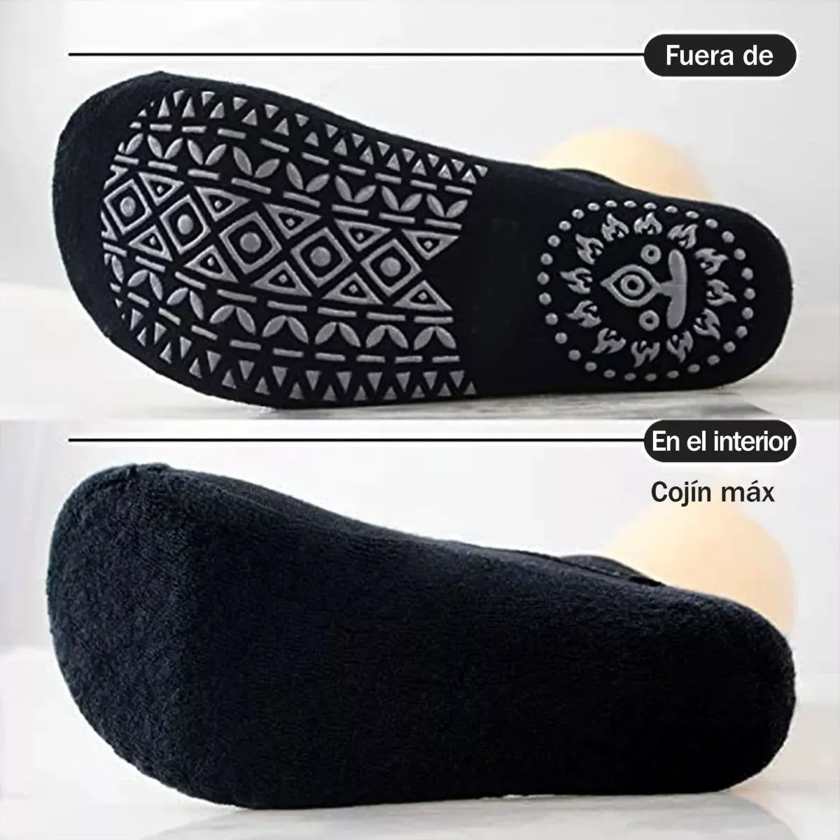 Foto 3 pulgar | Calcetines Antiderrapantes Eo Safe Imports Esi-14675 Negros 5 Pares para Yoga Danza o Pilates