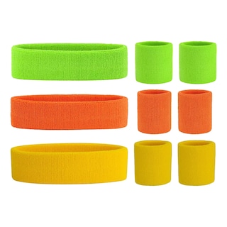 Foto 1 | 9pzs Banda Deportiva Cabeza Sudor Y Muñequera Eo Safe Imports Esi-17459 Multicolor