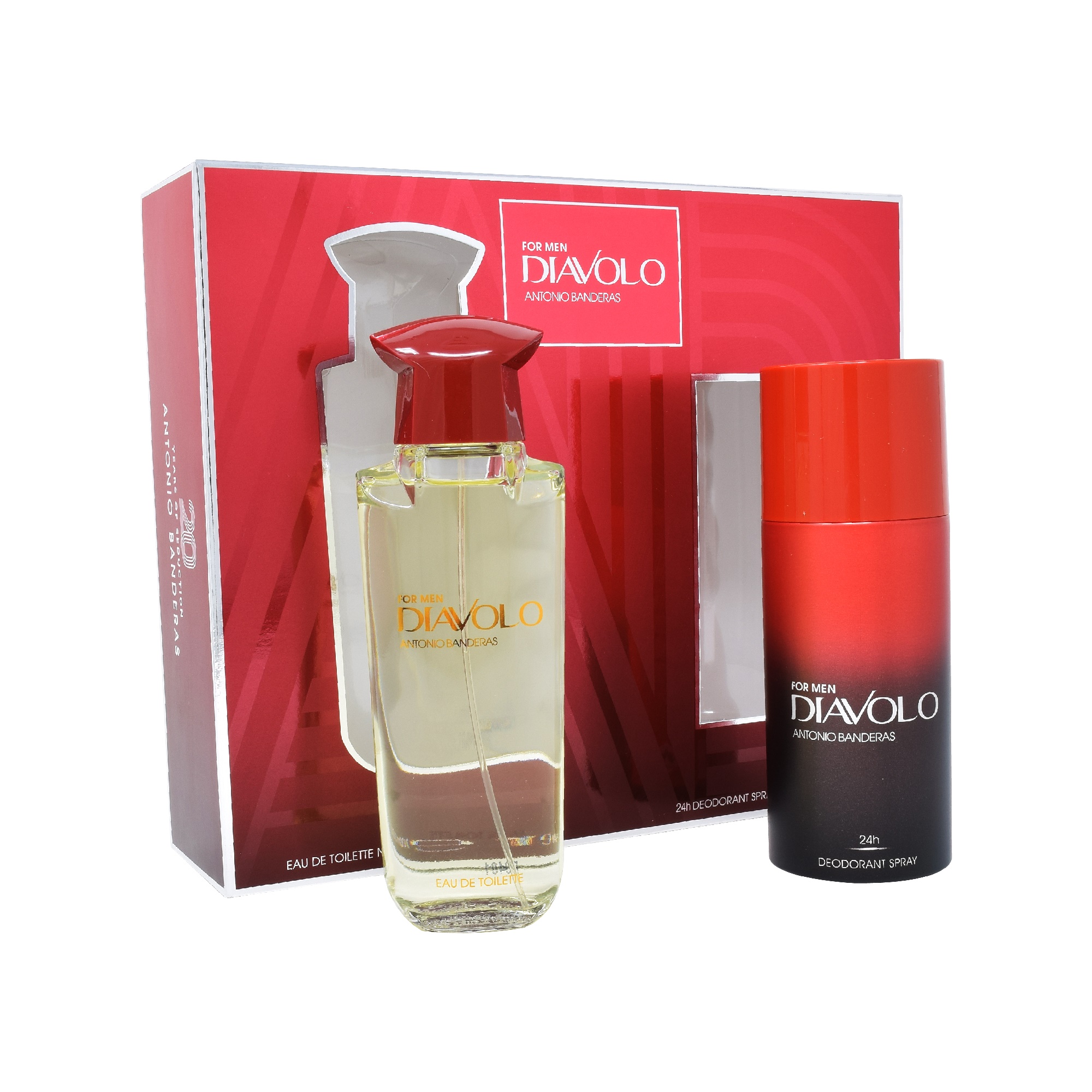 Set de 2 Piezas Antonio Banderas Diavolo 100 ml Edt Spray más Desodorante 150 ml Spray