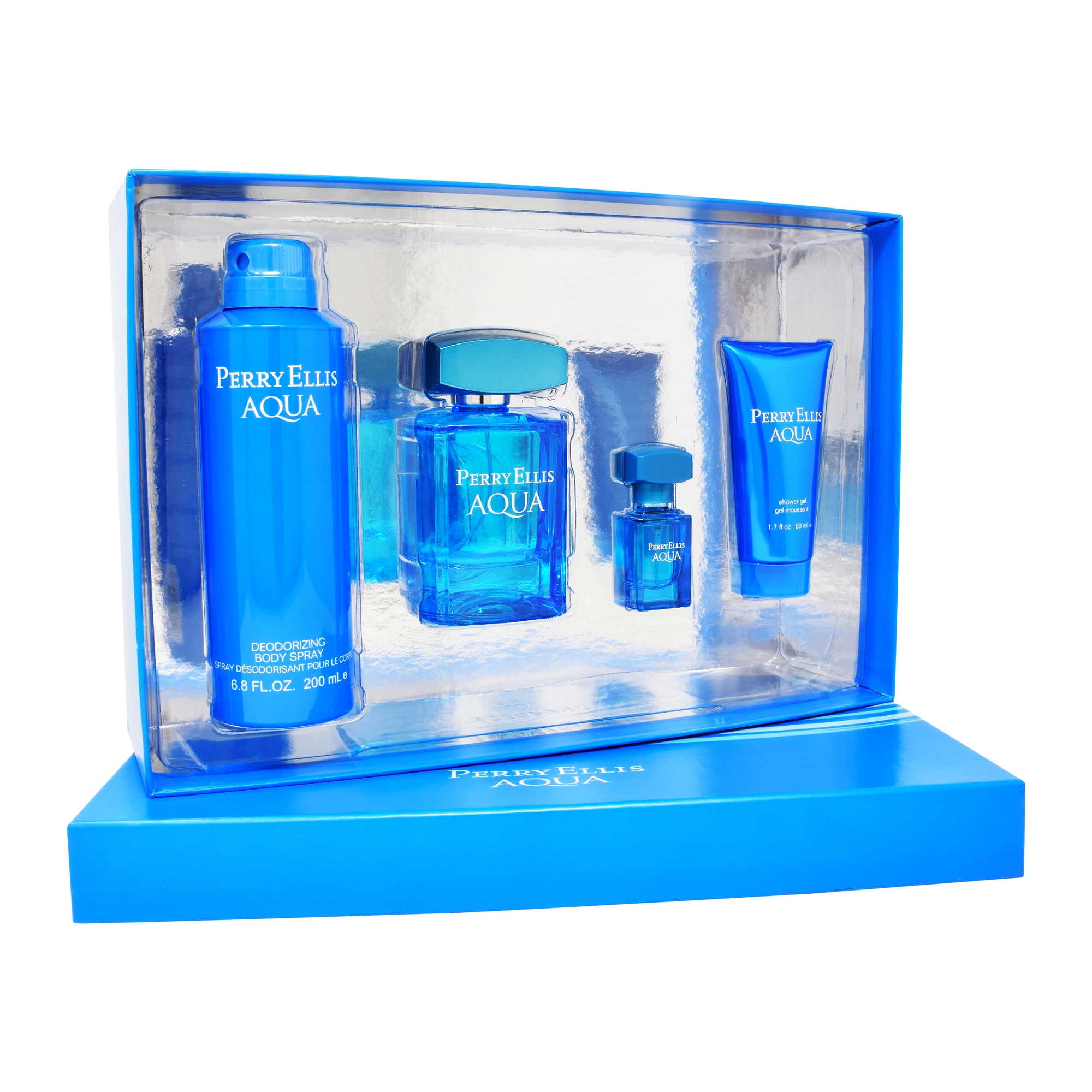 Foto 2 pulgar | Set para Hombre Perry Ellis Aqua 100 ml Edt/Shower Gel 50 ml/Desodorante 200 ml/Edt 7.5 ml