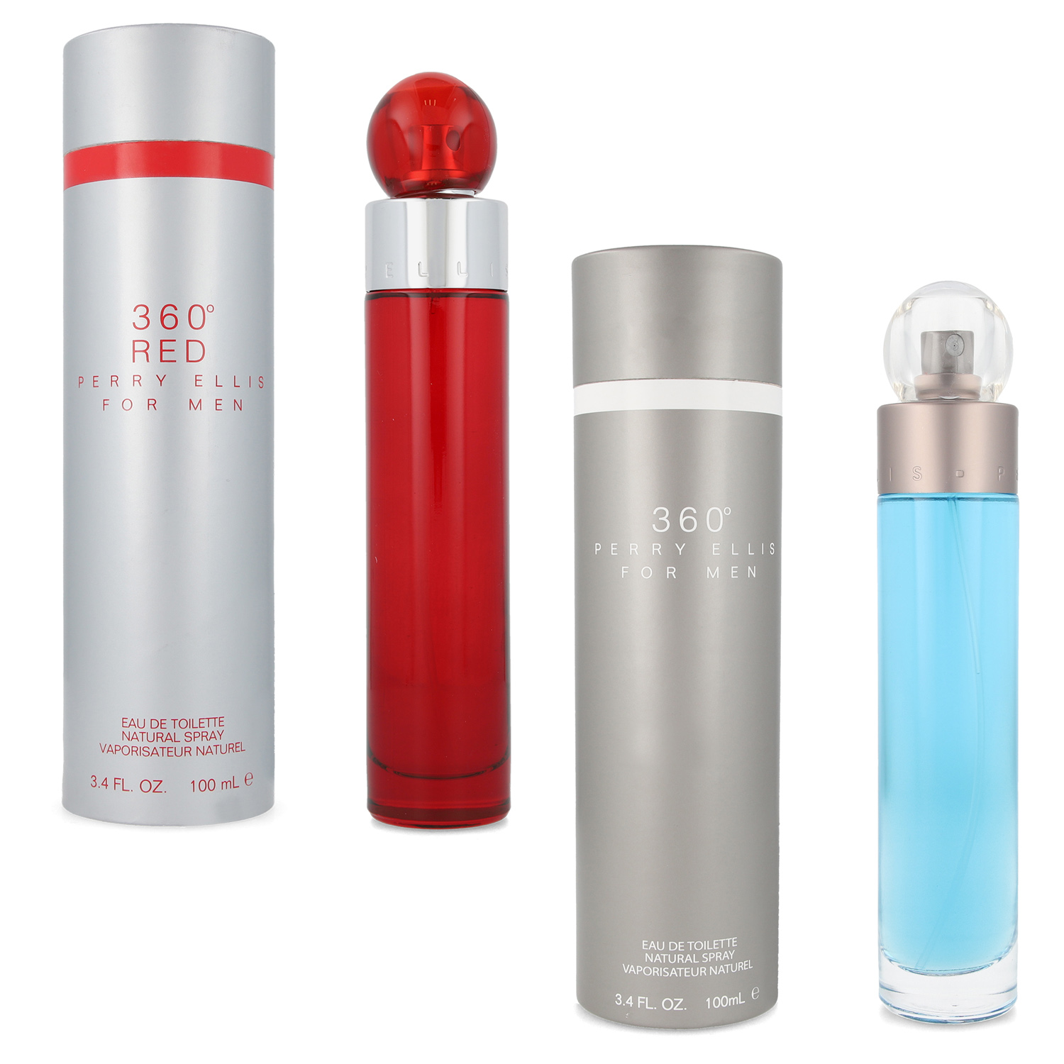 Foto 2 pulgar | Paquete Perry Ellis 2 Pz 360° 100ml Edt Spray  + 360° Red 100ml Edt Spray