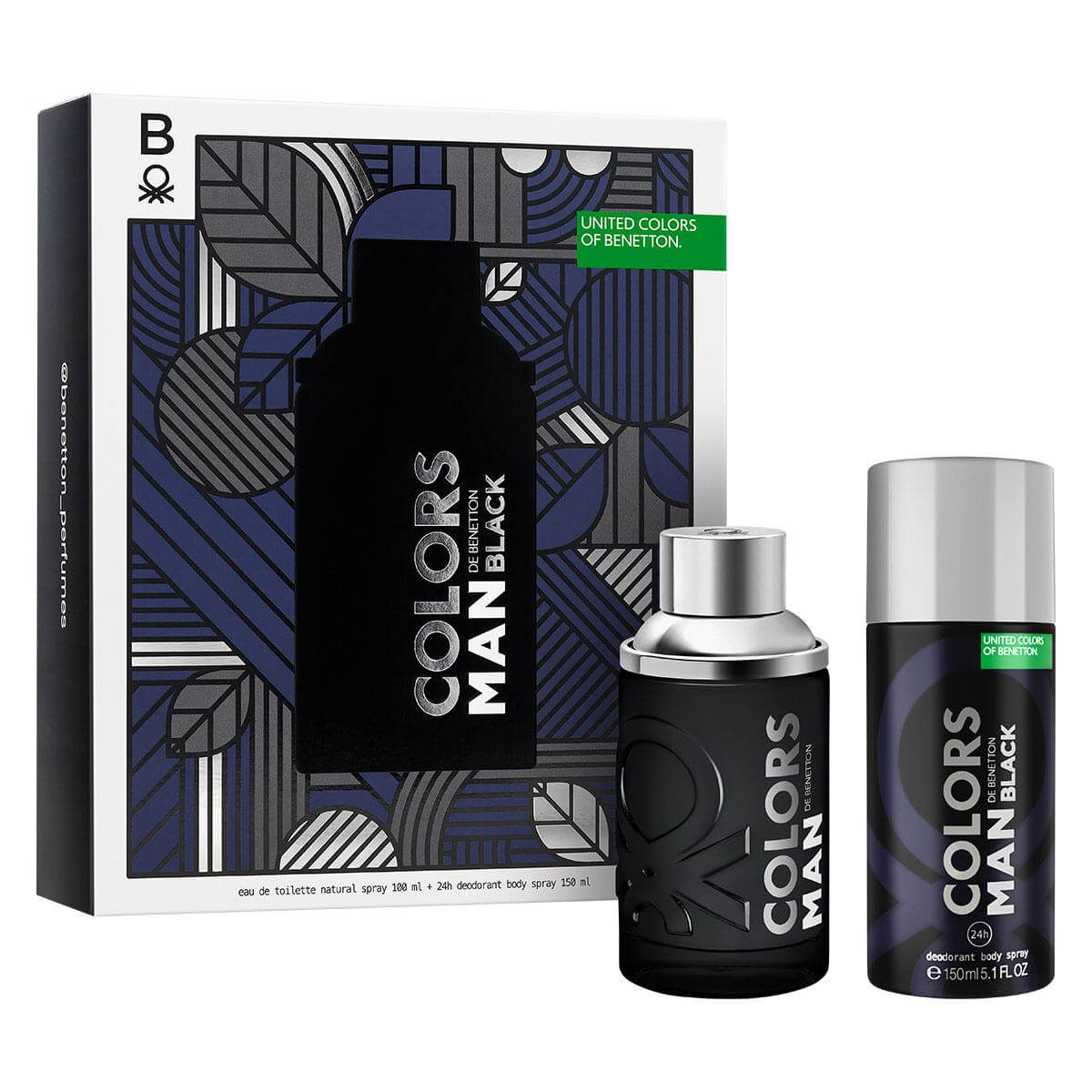 Foto 1 | Estuche Benetton Colors Black 2 Piezas para Hombre