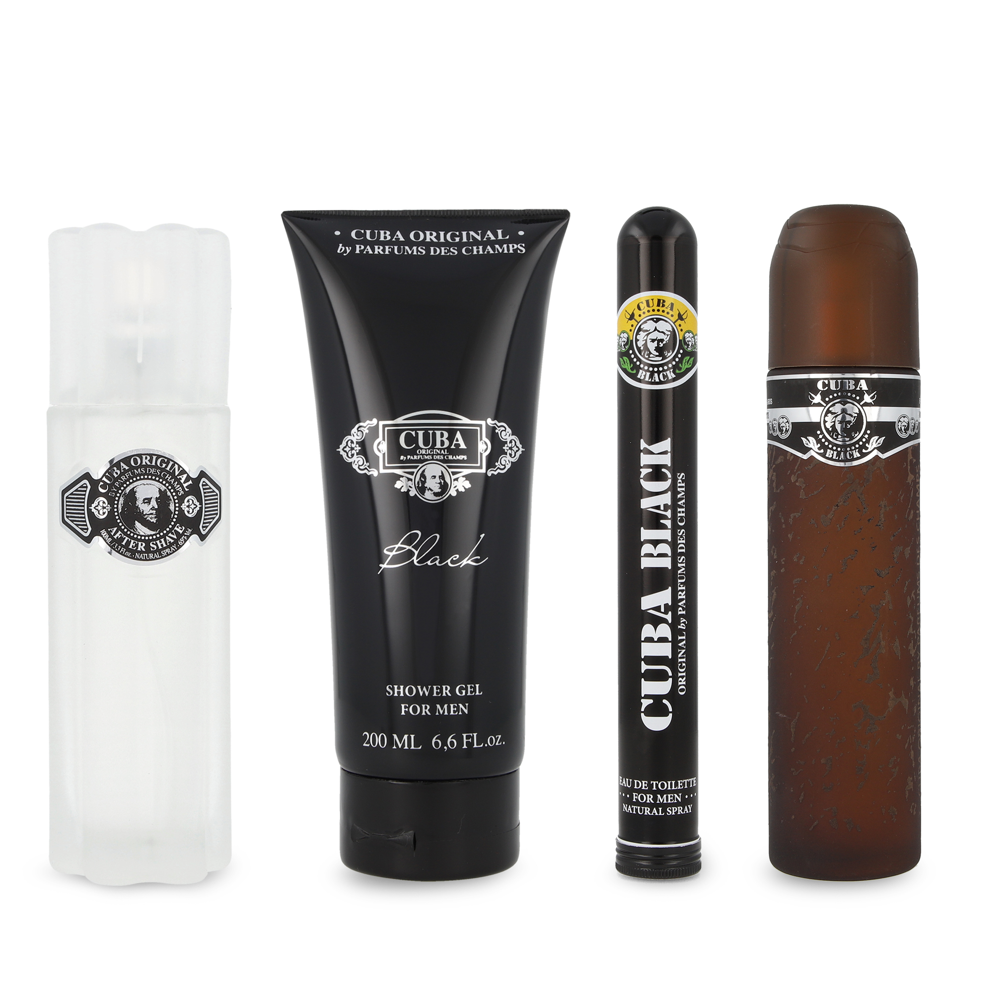 Set de Fragancia Cuba Black For Men 4 piezas