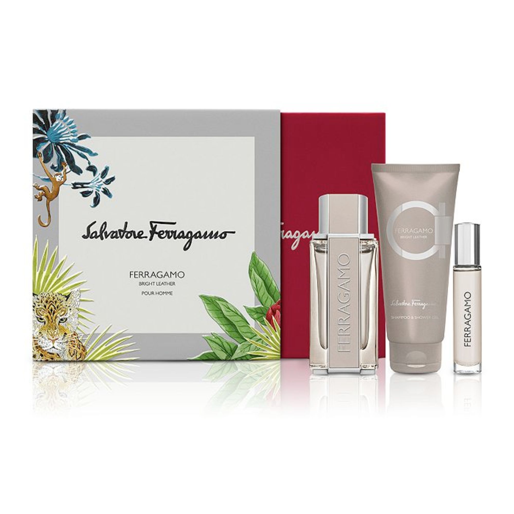 Foto 2 pulgar | Set de Perfume para Hombre Ferragamo Bright Leather 3 PZAS 100 ML Edt