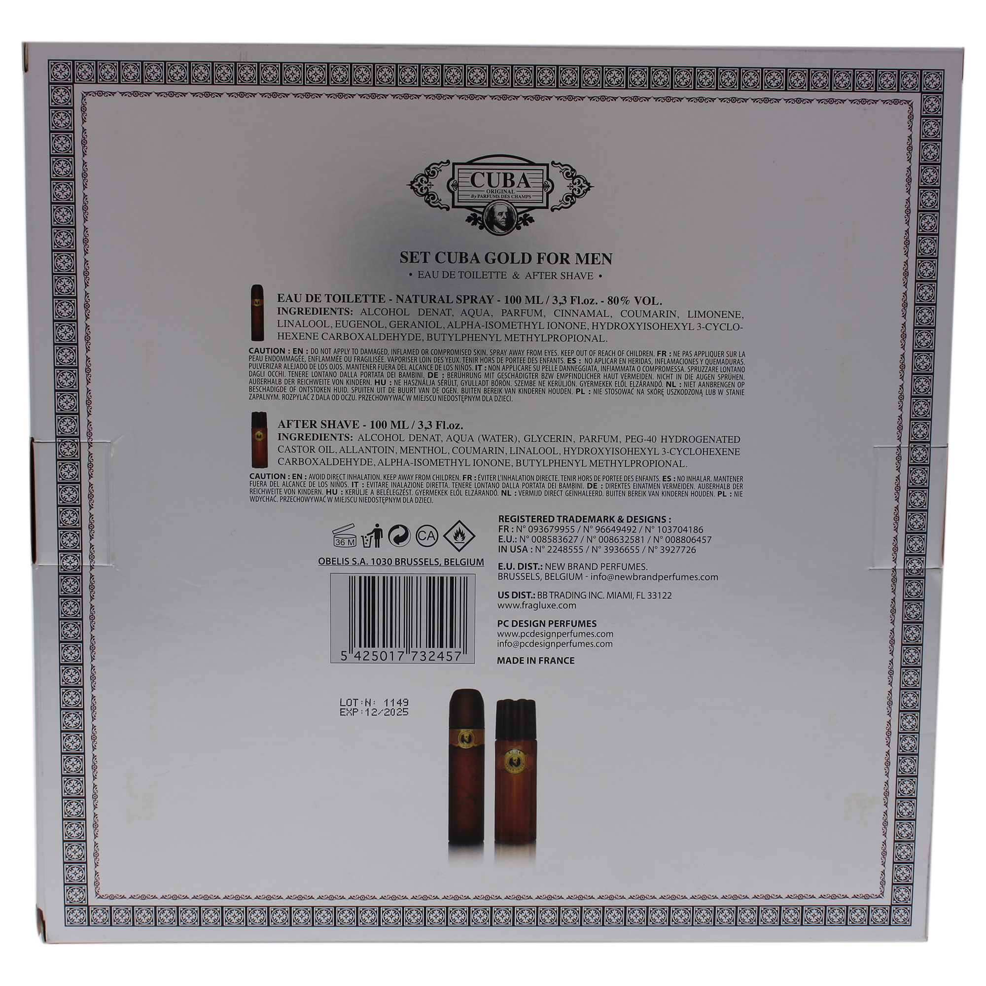 Foto 7 pulgar | Set de Regalo Perfume Cuba Gold Edt + Spray After Shave 100 ml c/u para Hombre con Llavero -Venta Internacional