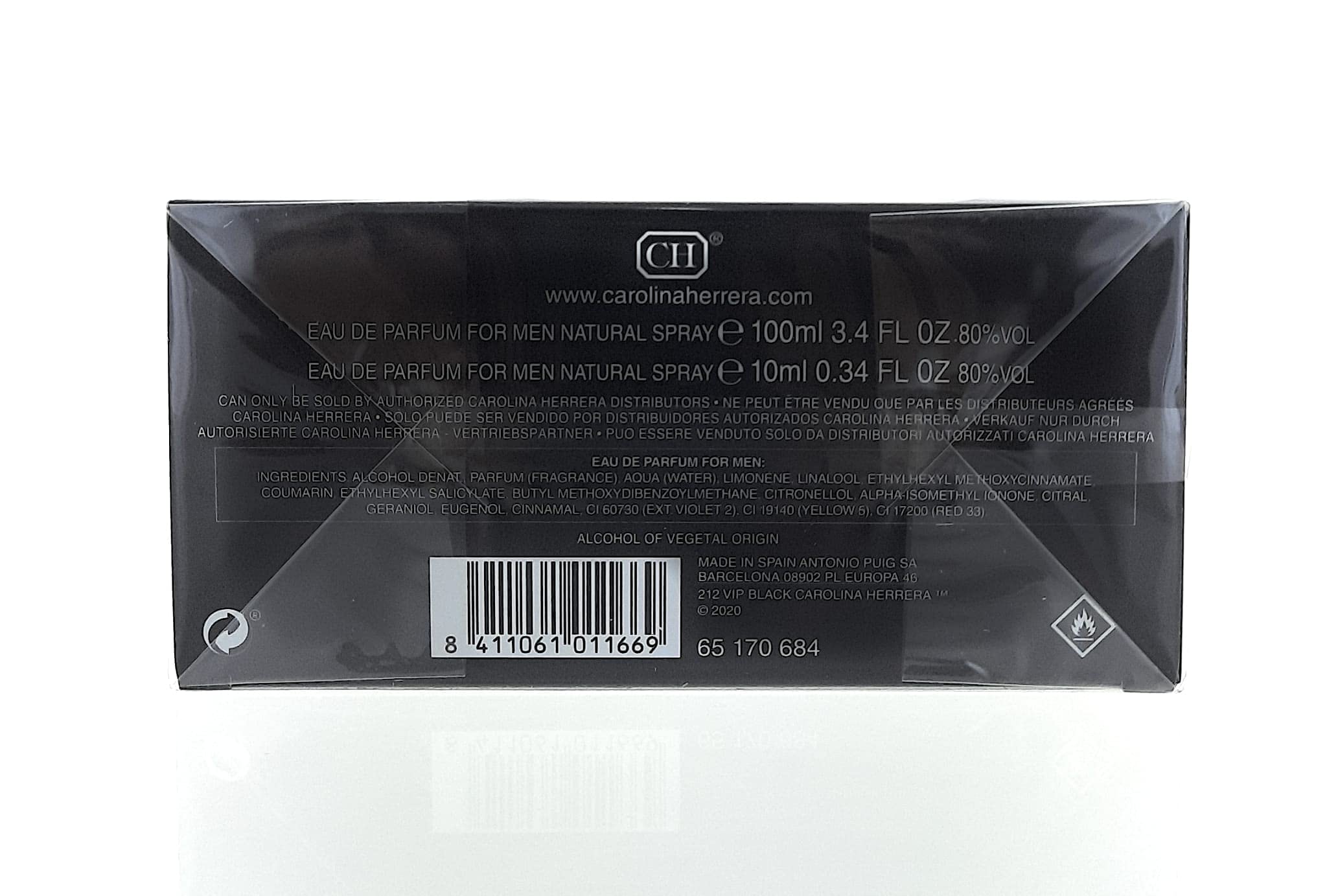 Foto 2 | Set de Viaje Perfume Carolina Herrera 212 VIP Black 2 Piezas para Hombre - Venta Internacional