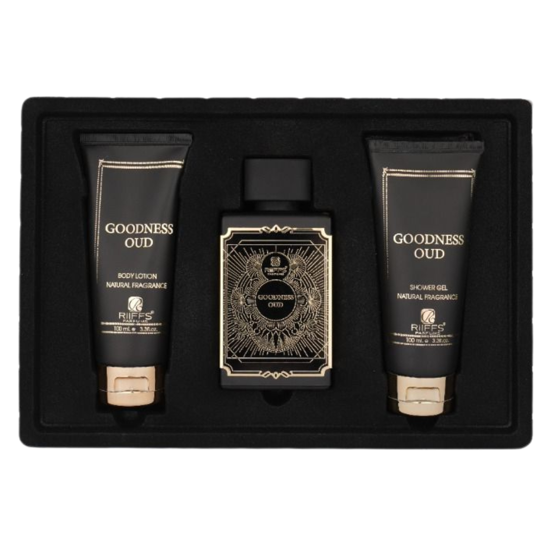 Foto 1 | Estuche 3pcs  Riiffs Goodness Oud Men  Edp/100 Ml/ Body Lotion 100ml/shower Gel 100ml