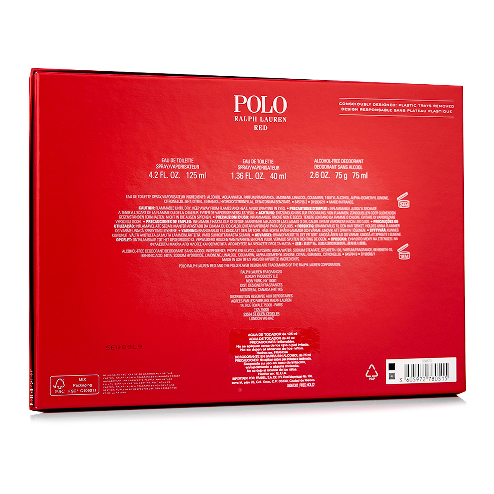 Foto 5 pulgar | Set Polo Red 125ml Edt Spray Desodorante 75g Stick 40ml Edt Spray