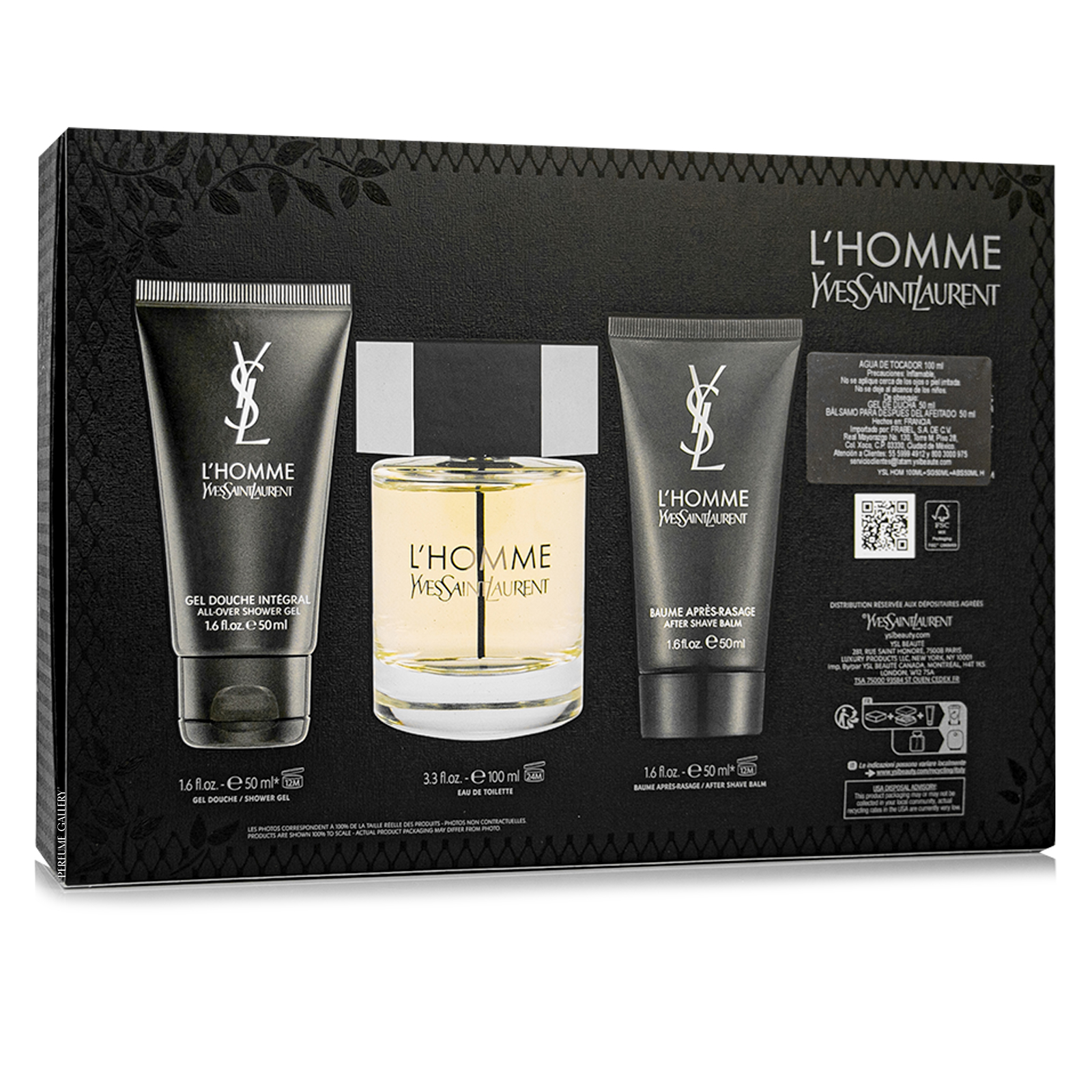 Foto 3 pulgar | Set Ysl L Homme Eau de Toilette 100ml + Gel De Ducha 50ml + Crema Para Despues De Afeitar 50ml