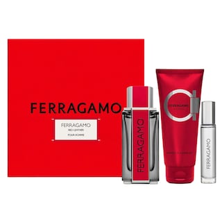Foto 1 | Set 3 Piezas Ferragamo Red Leather Pour Homme