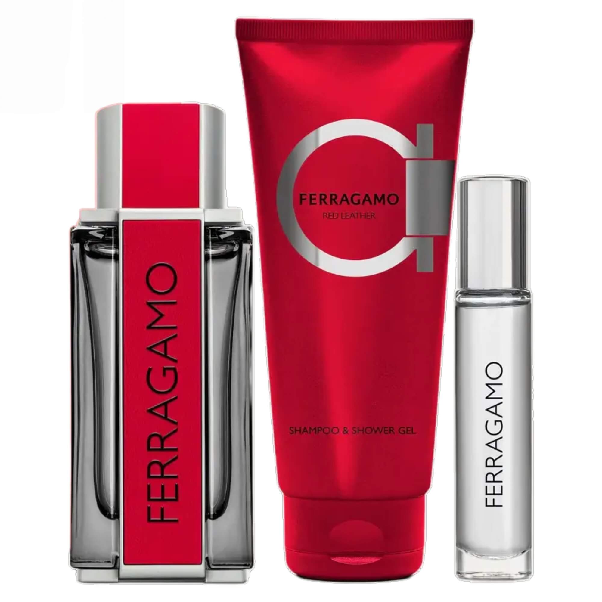 Foto 4 pulgar | Set 3 Piezas Ferragamo Red Leather Pour Homme