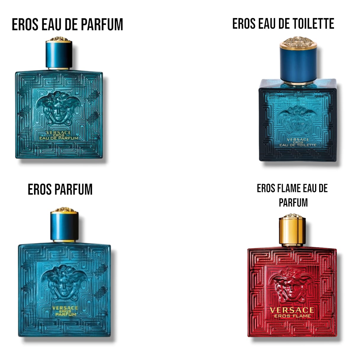 Foto 2 | Set de Perfume Versace Eros Edt Eros Edp Eros Parfum y Eros Flame Edp 30 ml cada Uno 4 Piezas