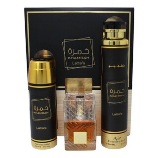 Foto 1 | Lattafa Khamrah Set De 3 Pz Con Body Mist Unisex