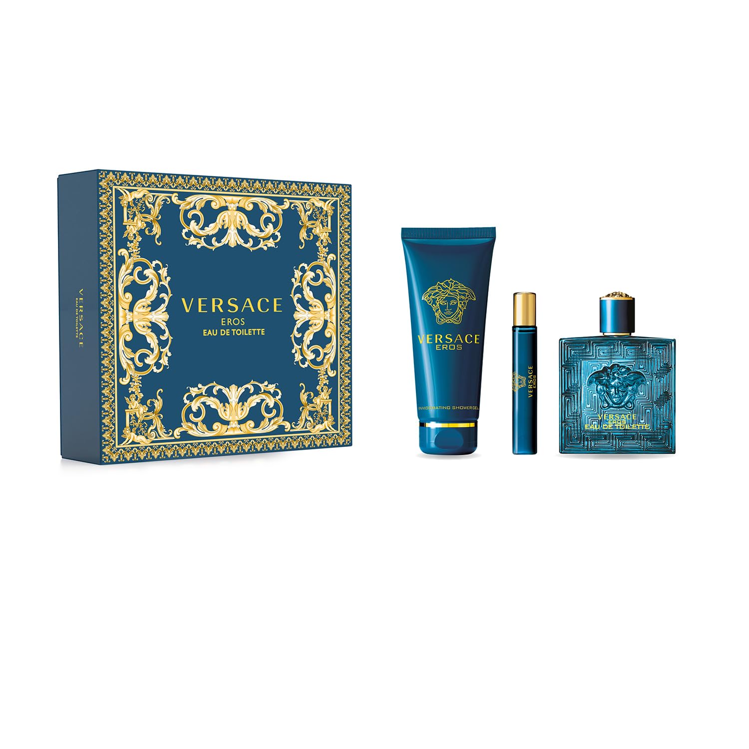 Foto 2 pulgar | Set De Regalo Perfume Versace Eros Para Hombre: 100 Ml Edt Y 150 Ml De Gel - Venta Internacional.
