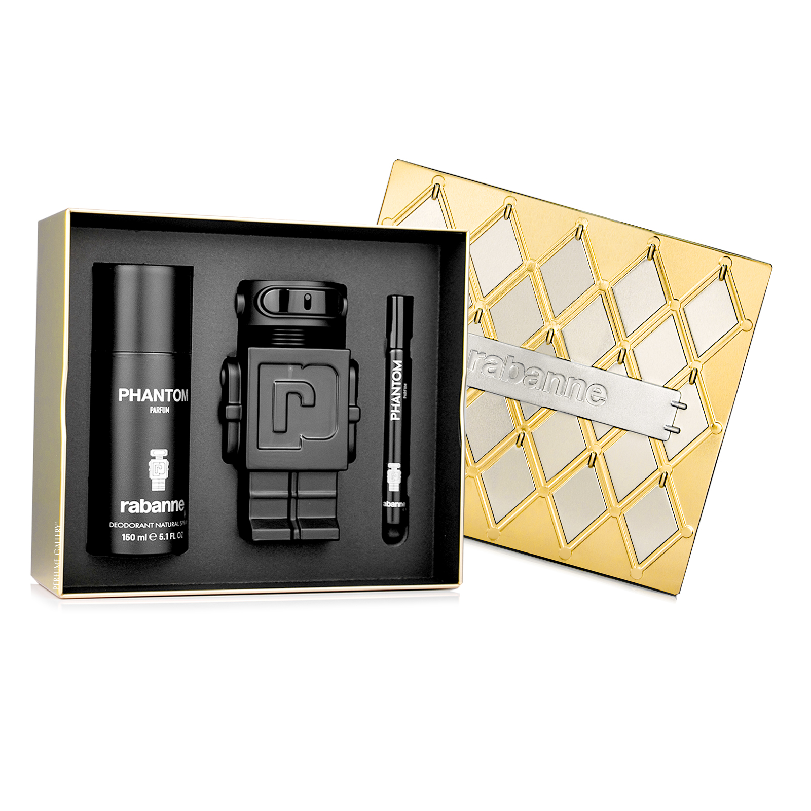 Foto 4 pulgar | Set Para Caballero Phantom Parfum 100ml + Desodorante 150ml + Perfumero 10ml
