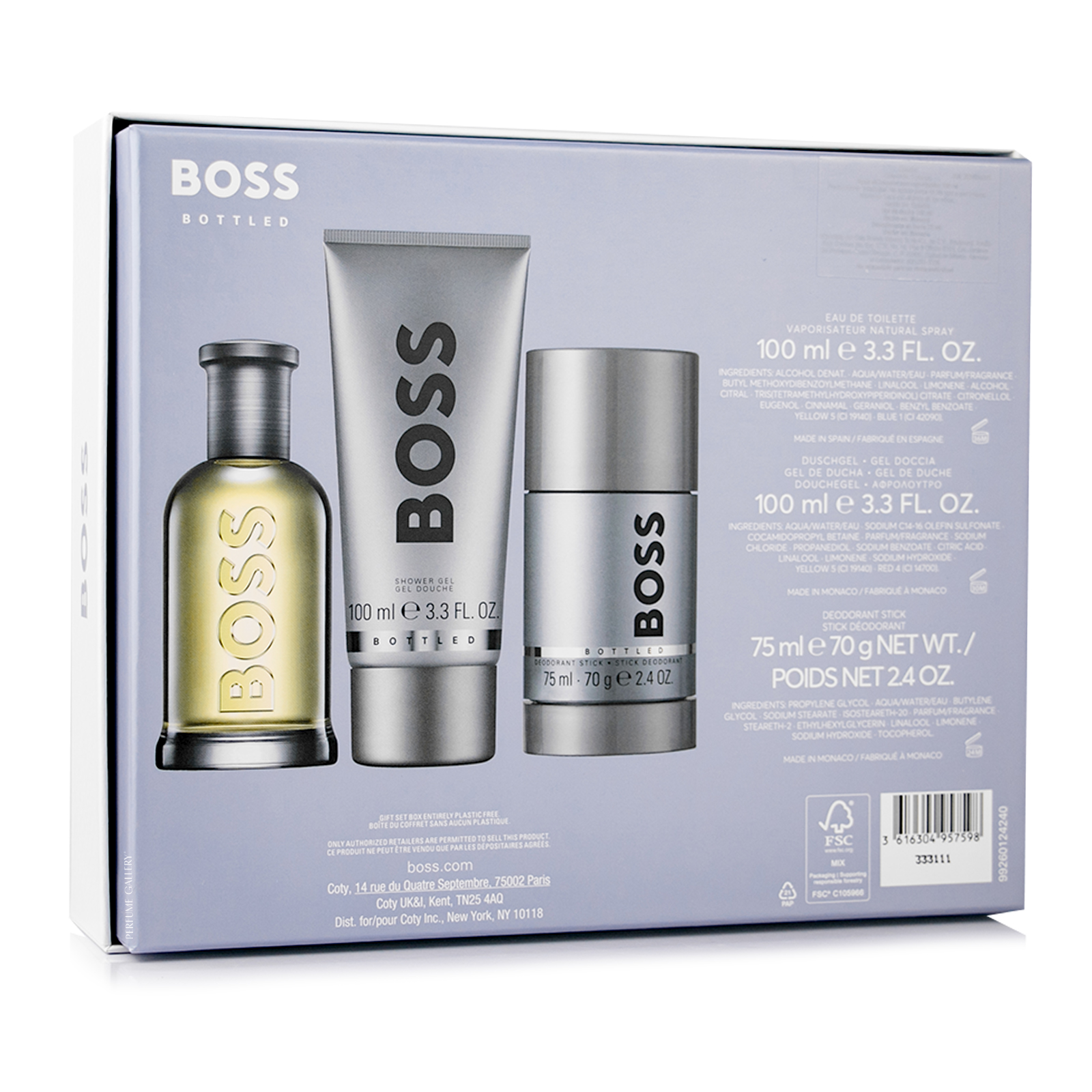 Foto 3 pulgar | Set Para Caballero Hugo Boss Bottled Edt 100ml + Gel De Ducha 100ml + Desodorante 75g