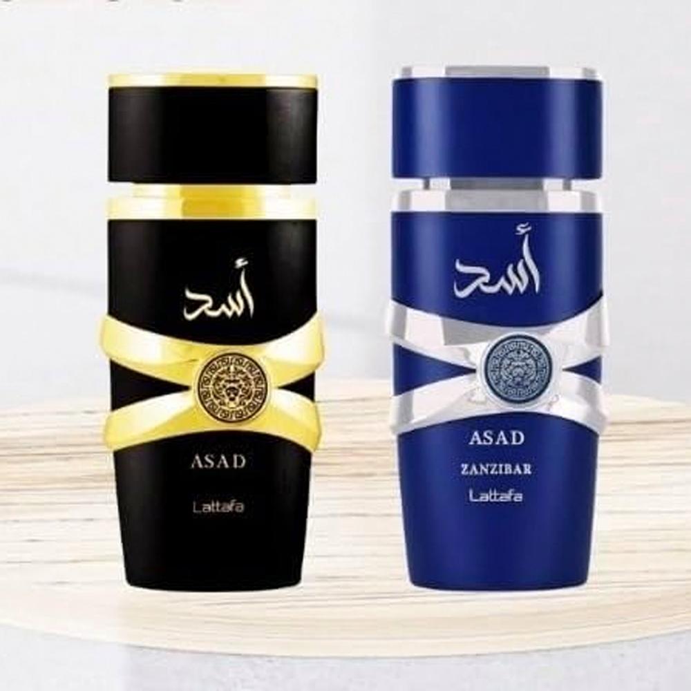 Foto 4 pulgar | Perfume Lattafa Asad + Zanzíbar Eau de Parfum 2 Piezas