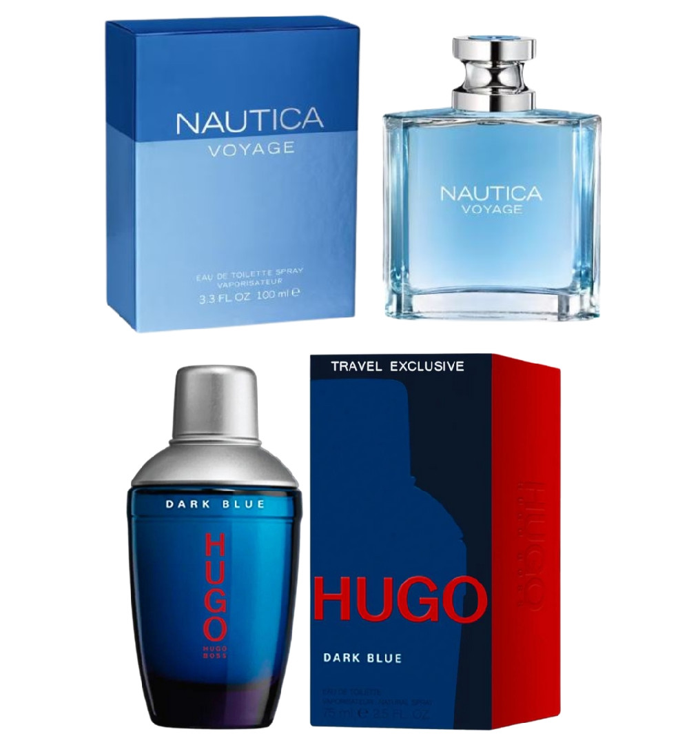 Foto 3 pulgar | Hugo Boss Dark Blue 75 Ml Edt Caballero Y Nautica Voyage 100 Ml Edt Caballero