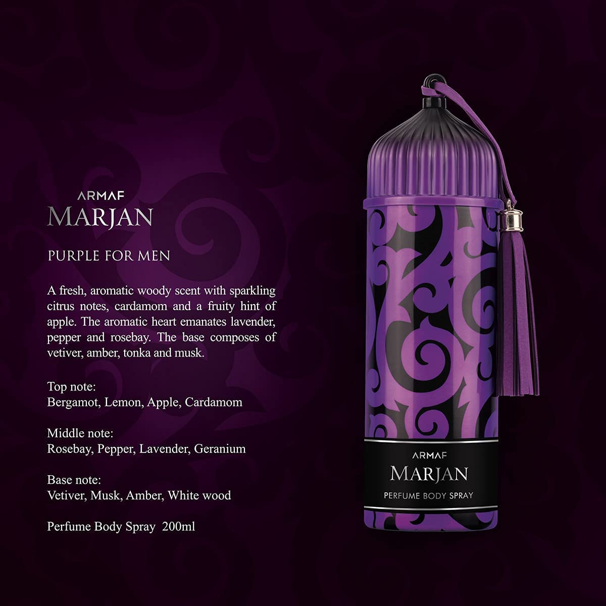 Foto 3 pulgar | Perfume Armaf Marjan Morado 200 ml para Mujer - Venta Internacional