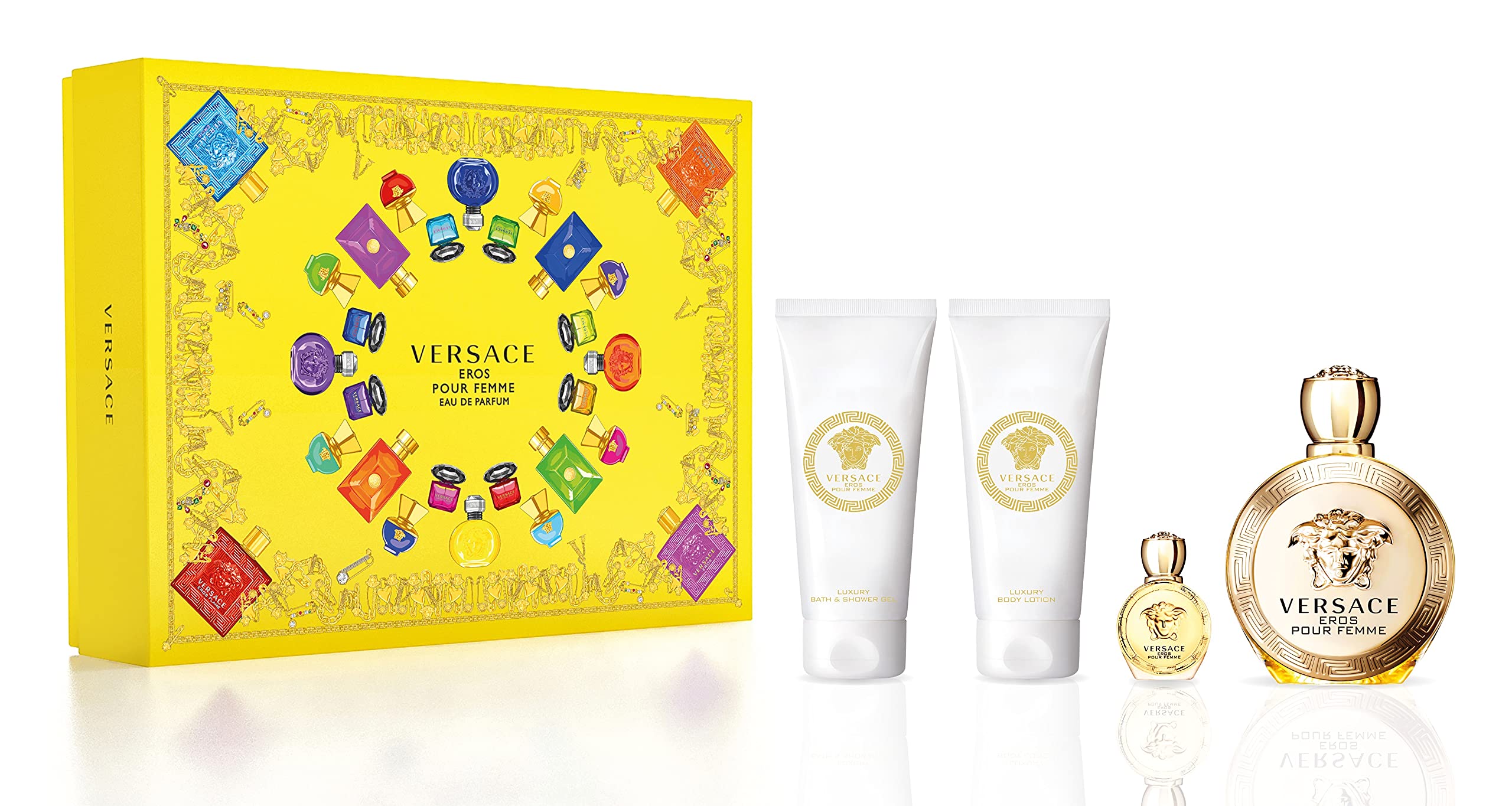 Set De Regalo Versace Eros Pour Femme Edp Para Mujer, 4 Piezas - Venta Internacional