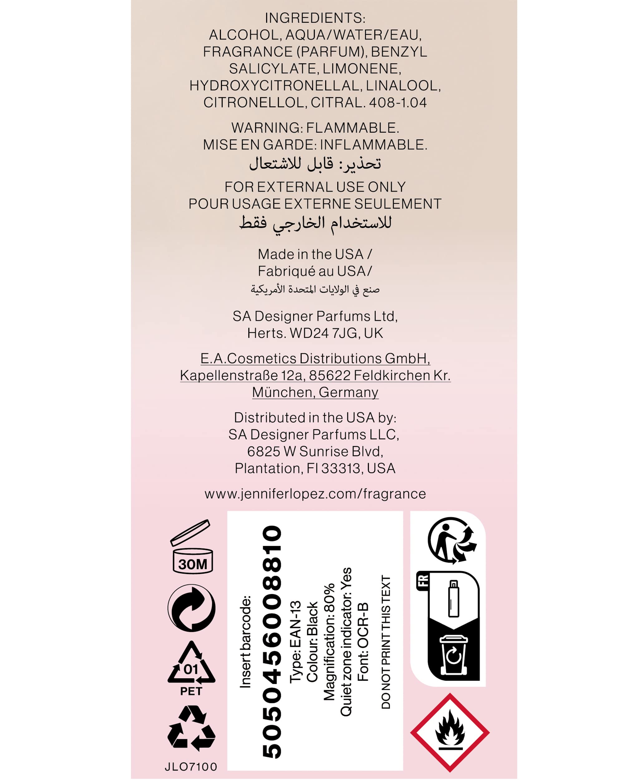 Foto 3 pulgar | Perfume Jennifer Lopez Jlust Body Mist 240 Ml Para Mujer - Venta Internacional.