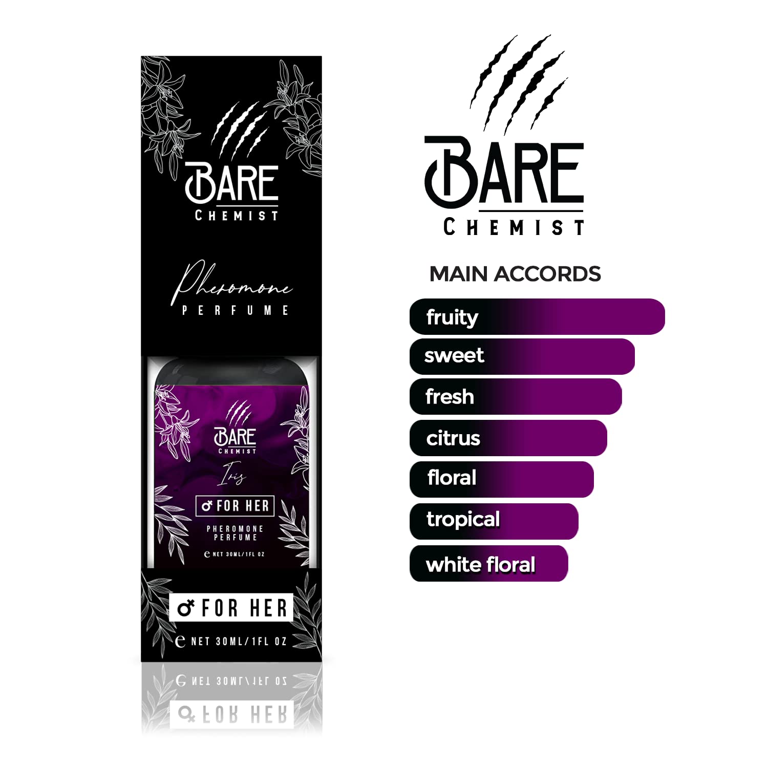 Foto 4 pulgar | Perfume Bare Chemist Iris Pheromone Para Mujer, 30 Ml - Venta Internacional.