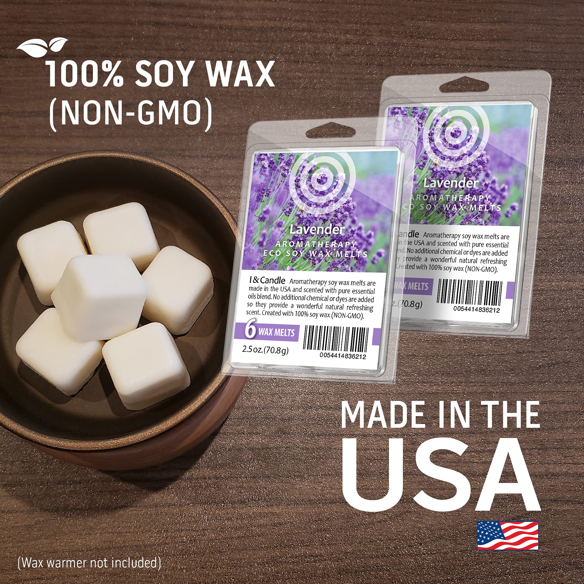 Foto 5 | Wax Melts I & Candle, Aromaterapia, 100% Cera De Soja Y Lavanda, Paquete De 2 - Venta Internacional.