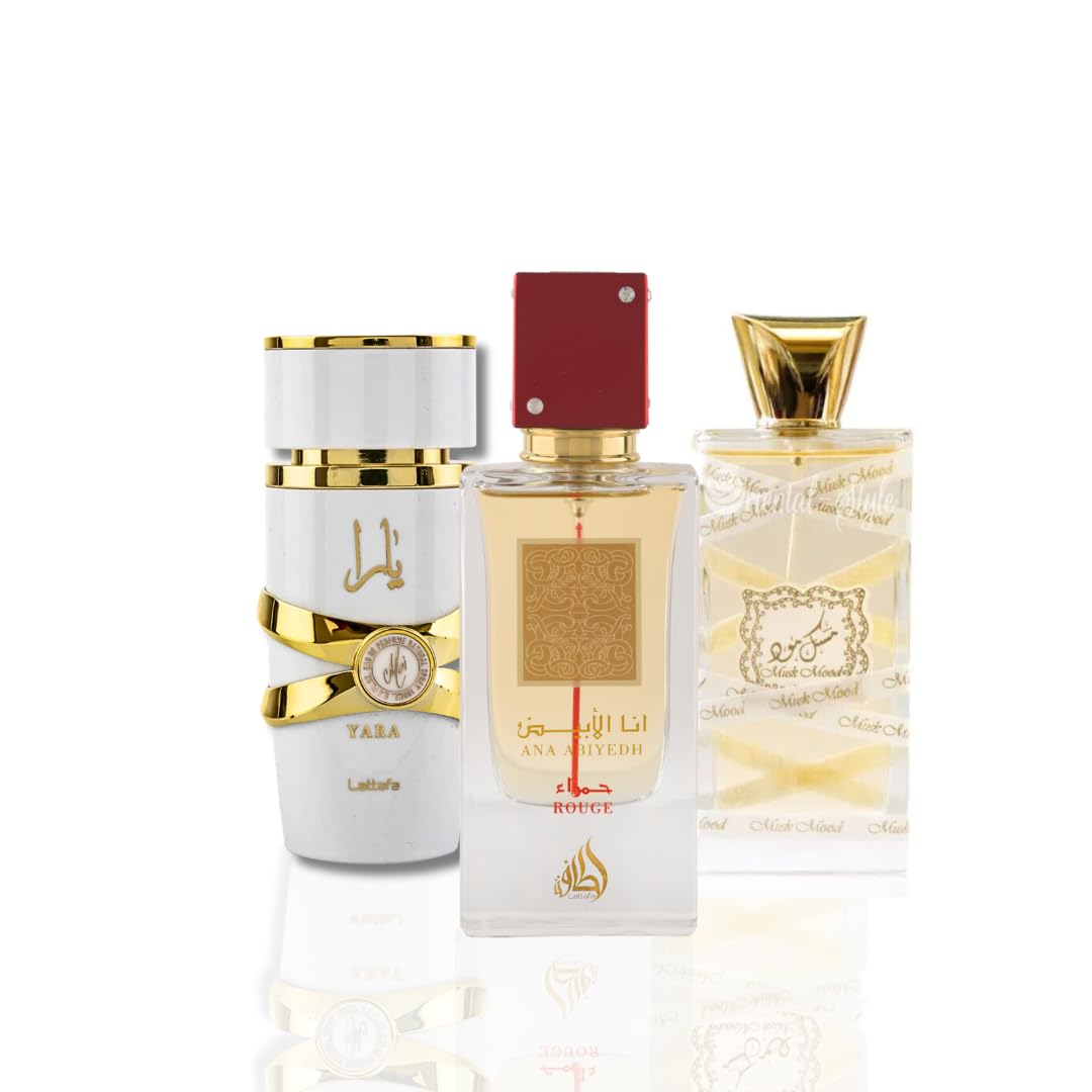 Set De Perfume Lattafa De 3 Piezas Unisex Musk Mood Ana Abiyedh Rouge - Venta Internacional.
