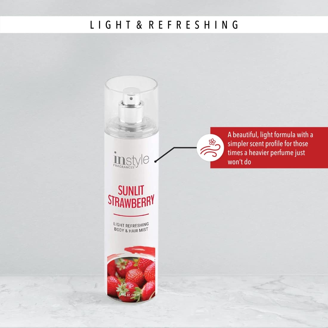 Foto 6 pulgar | Bruma Corporal y Capilar Instyle Fragrances Sunlit Strawberry 240 ml - Venta Internacional