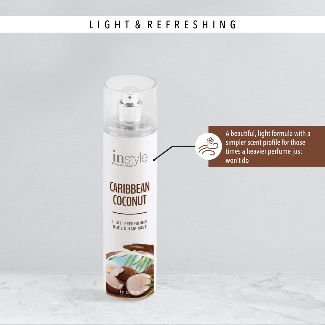 Foto 7 pulgar | Bruma Corporal Instyle Fragrances Caribbean Coconut 240 Ml - Venta Internacional