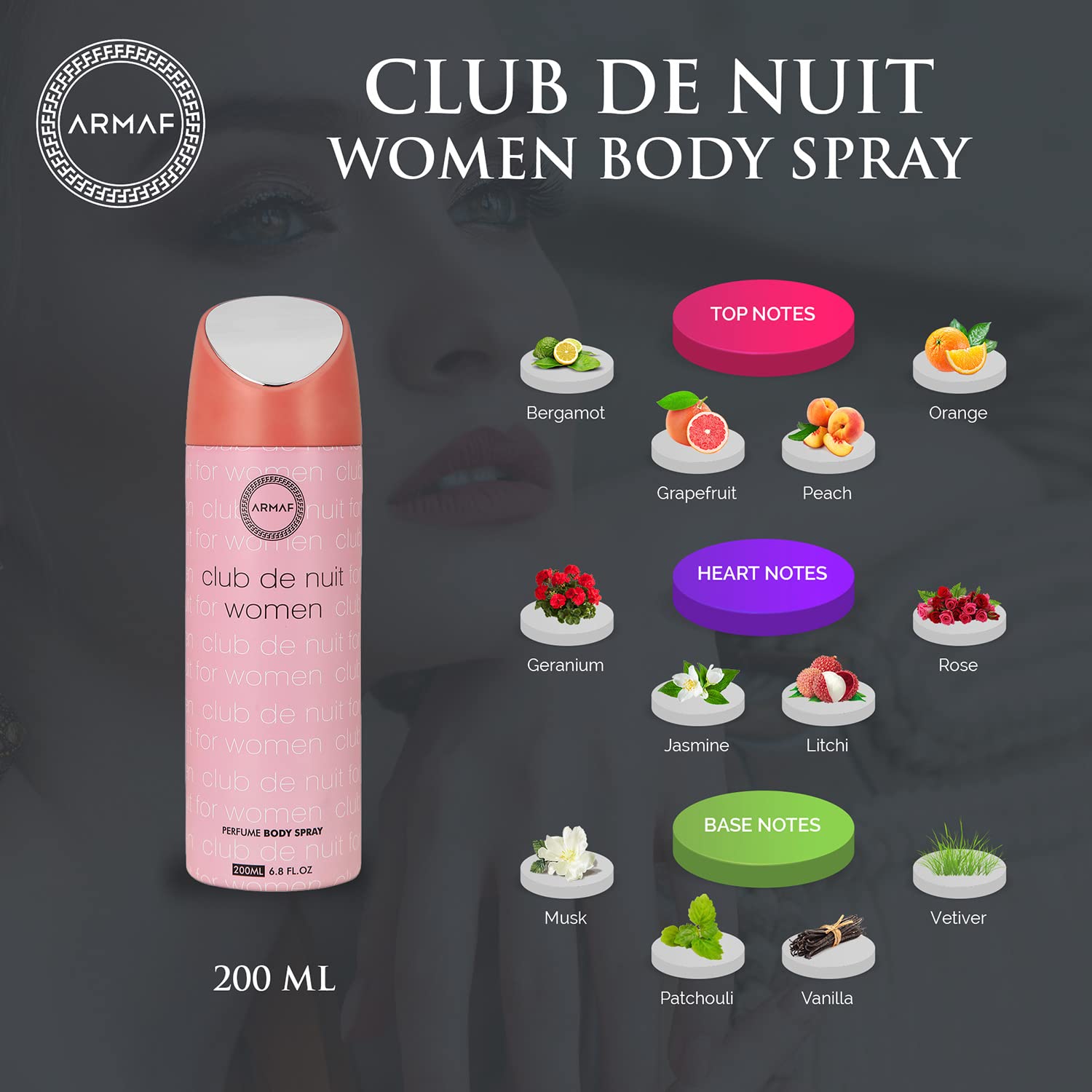 Foto 6 pulgar | Spray Corporal Armaf Club De Nuit para Mujer 200 ml - Venta Internacional