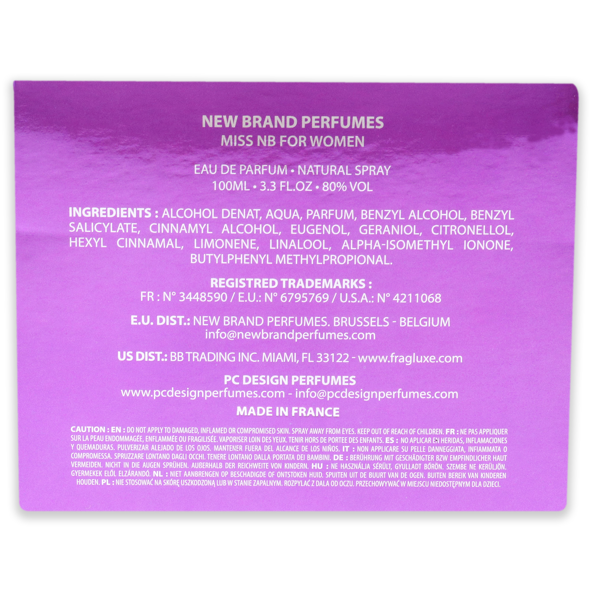 Foto 7 pulgar | Perfume New Brand Miss Edp 100 ml Para Mujer - Venta Internacional