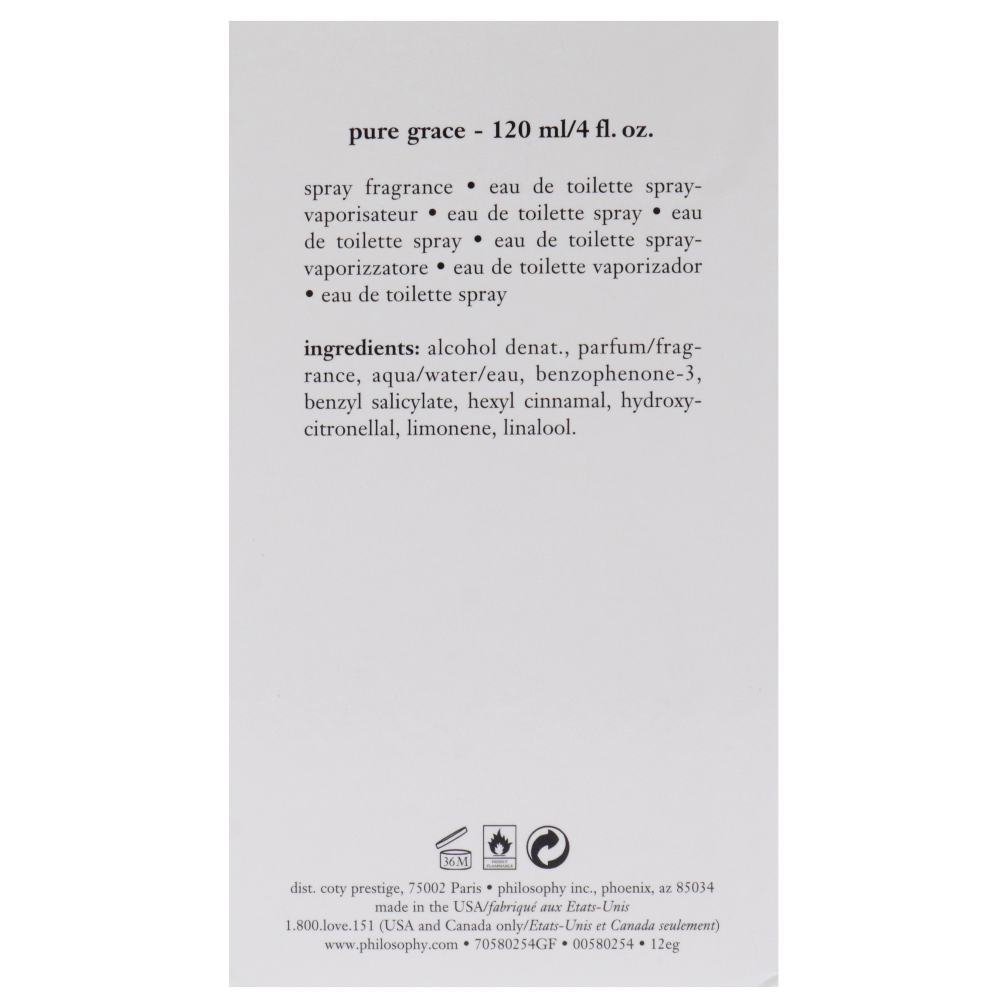 Foto 7 | Perfume Philosophy Pure Grace Edt Spray 120 Ml Para Mujer - Venta Internacional