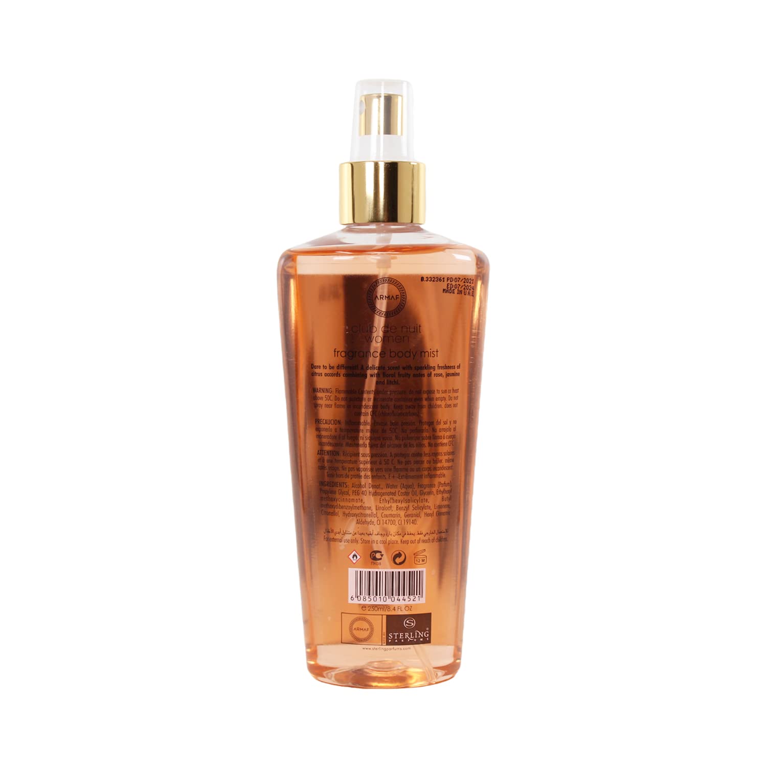 Foto 3 pulgar | Spray Corporal Perfume Armaf Club de Nuit 250 ml para Mujer - Venta Internacional