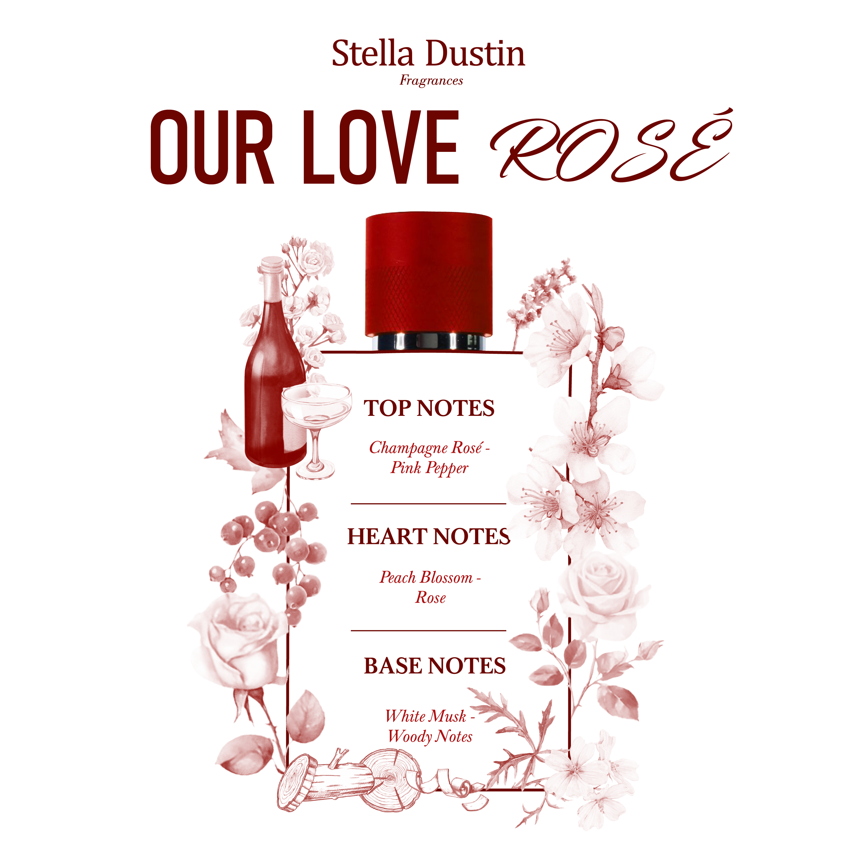 Foto 4 pulgar | Perfume Stella Dustin Our Love Rose Edp 100 ml para Mujer