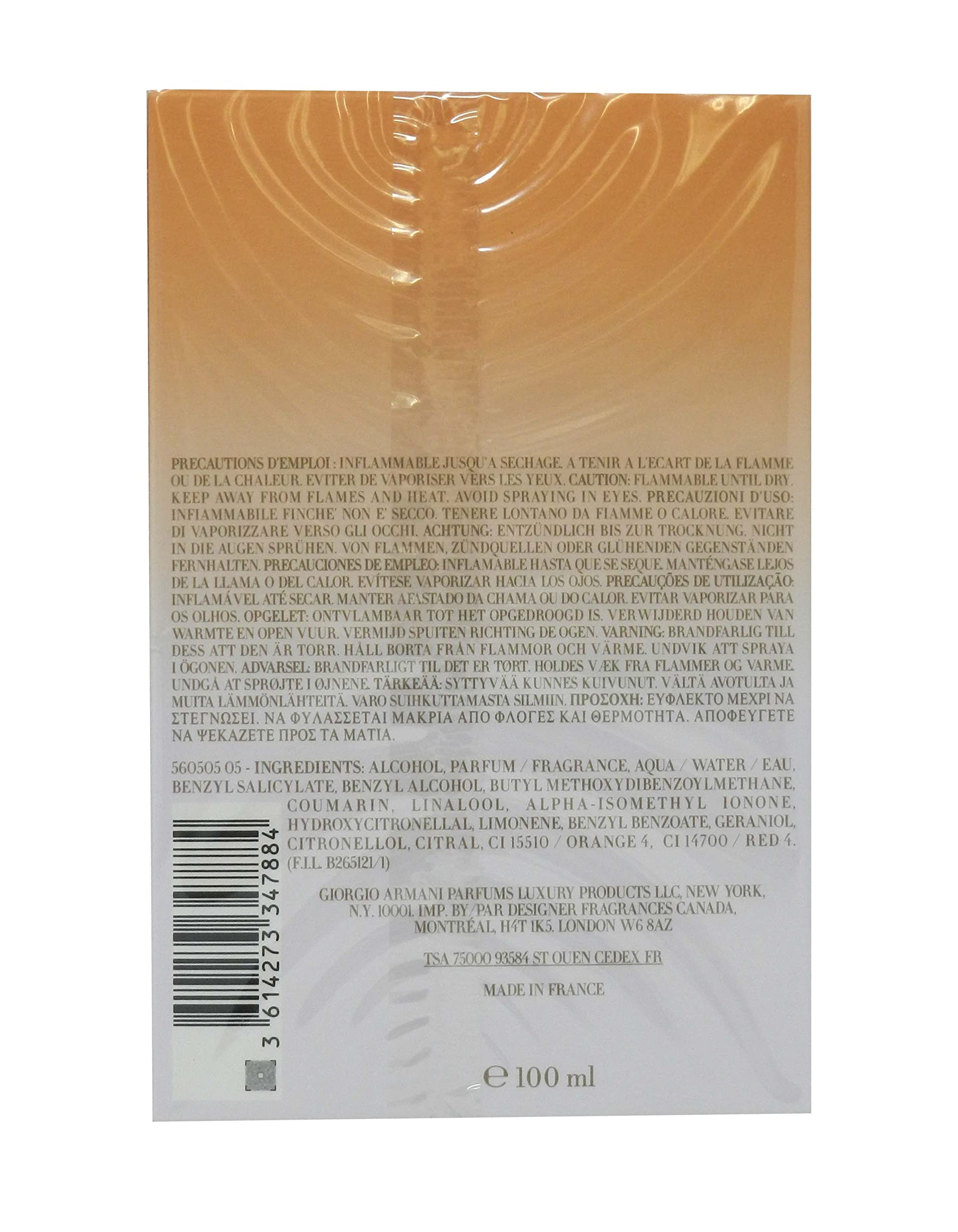 Foto 4 pulgar | Perfume Giorgio Armani Terra Di Gioia Perfume 100 ml - Venta Internacional