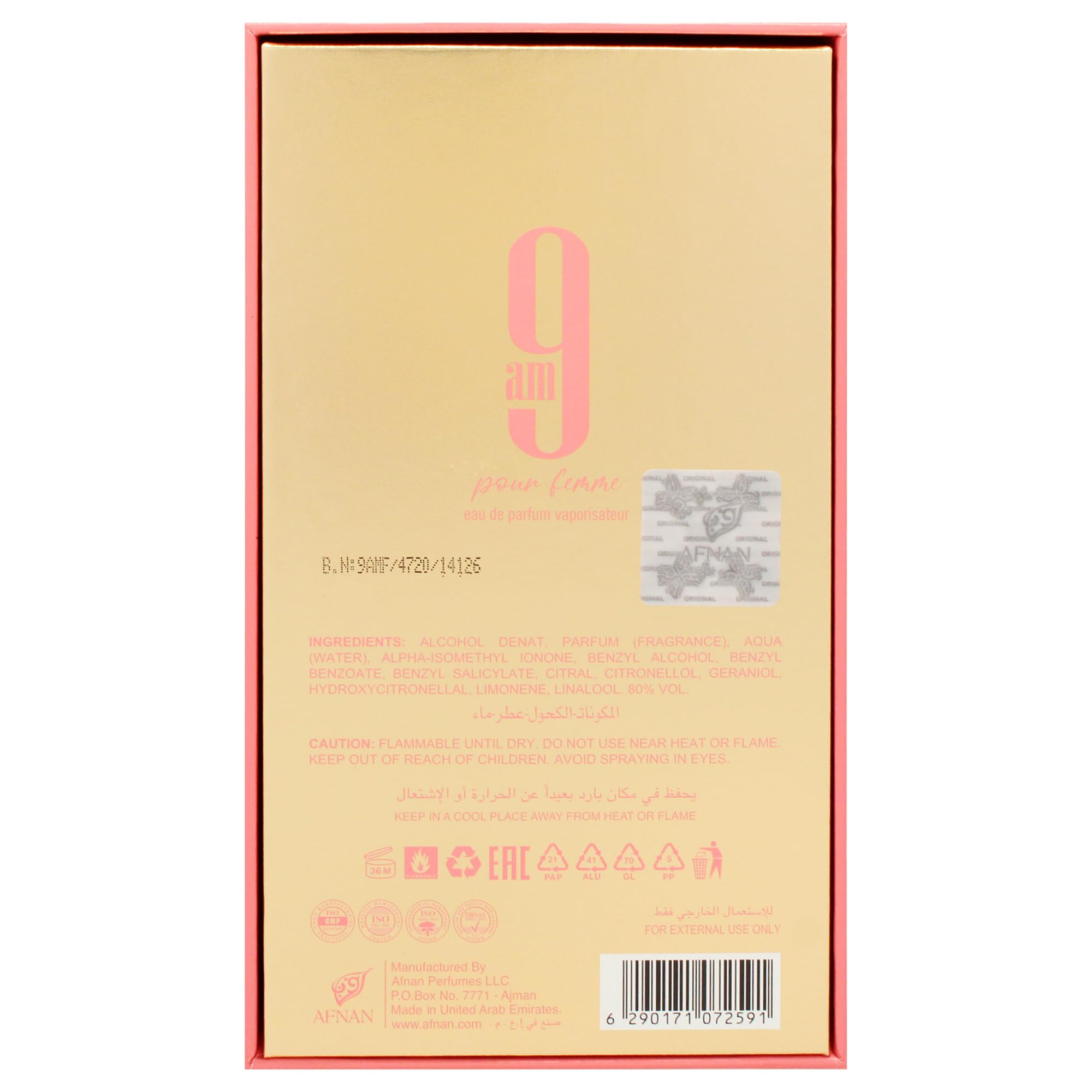 Foto 8 pulgar | Perfume Afnan 9 Am Edp 100 ml para Mujer-Venta Internacional