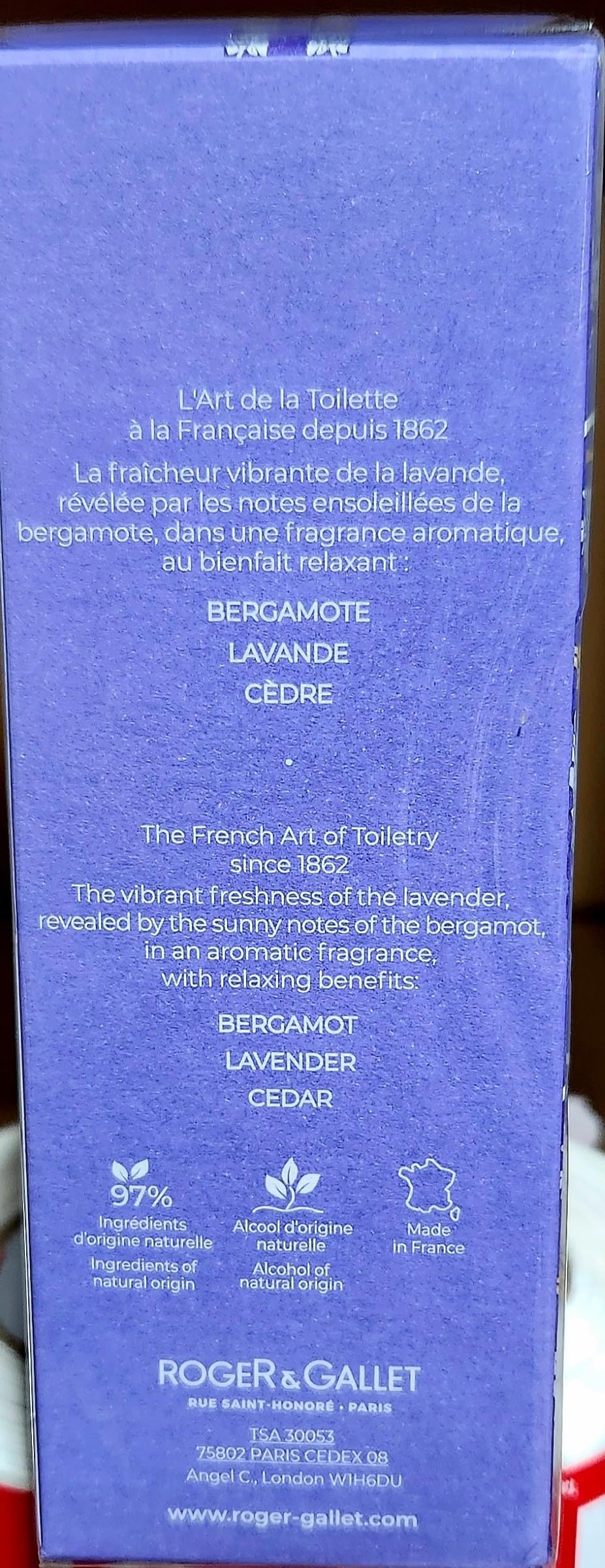 Foto 7 | Spray Corporal De Agua Aromática Roger & Gallet Lavande Royale 100 Ml - Venta Internacional.