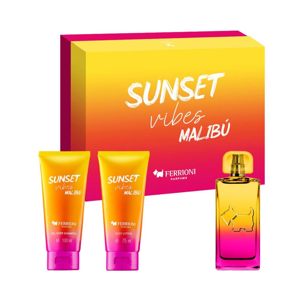 Foto 3 pulgar | Set Ferrioni Sunset Vibes Malibú Edt 3 Piezas
