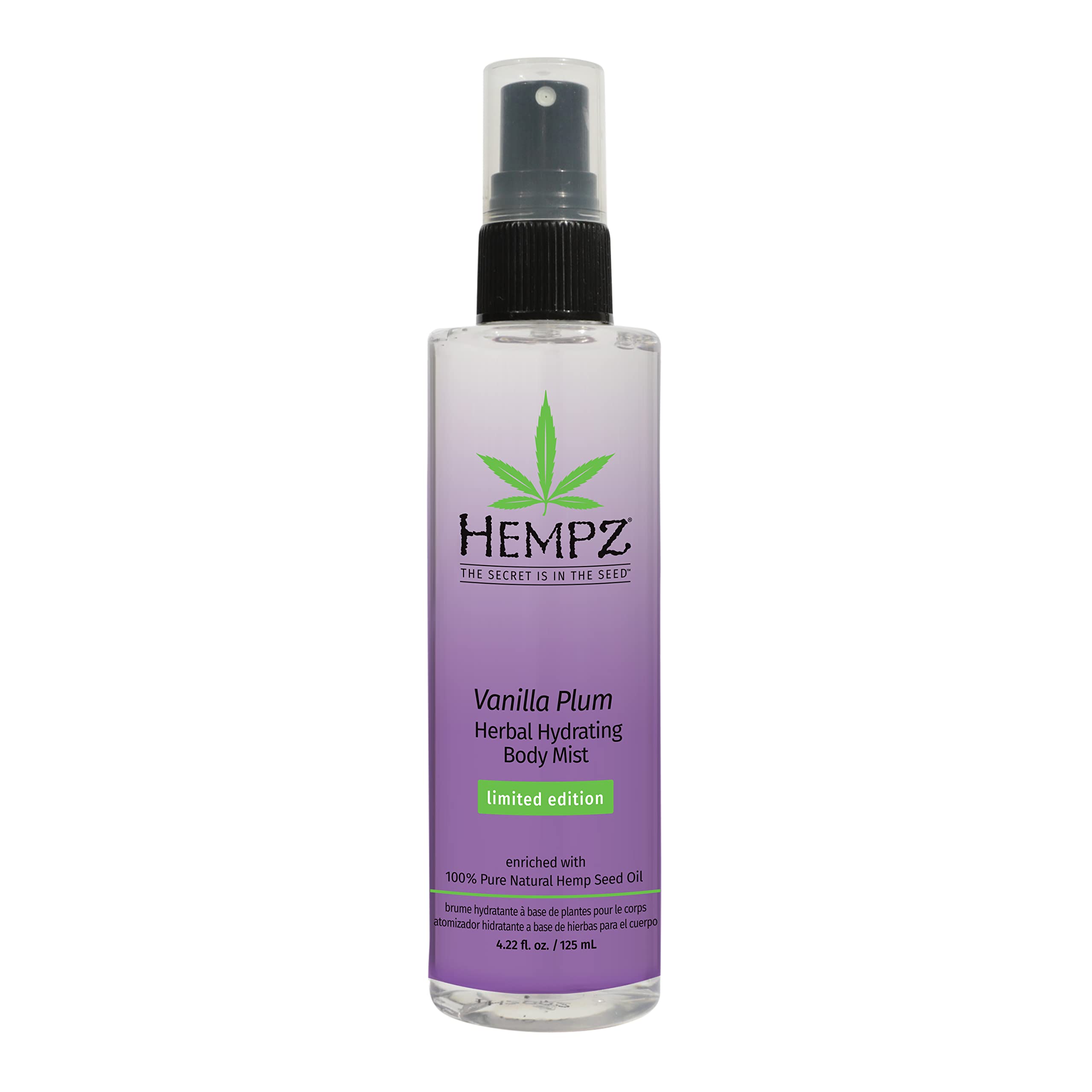 Aceite Hidratante En Aerosol Body Mist Hempz, Vainilla Y Ciruela, 125 Ml - Venta Internacional.