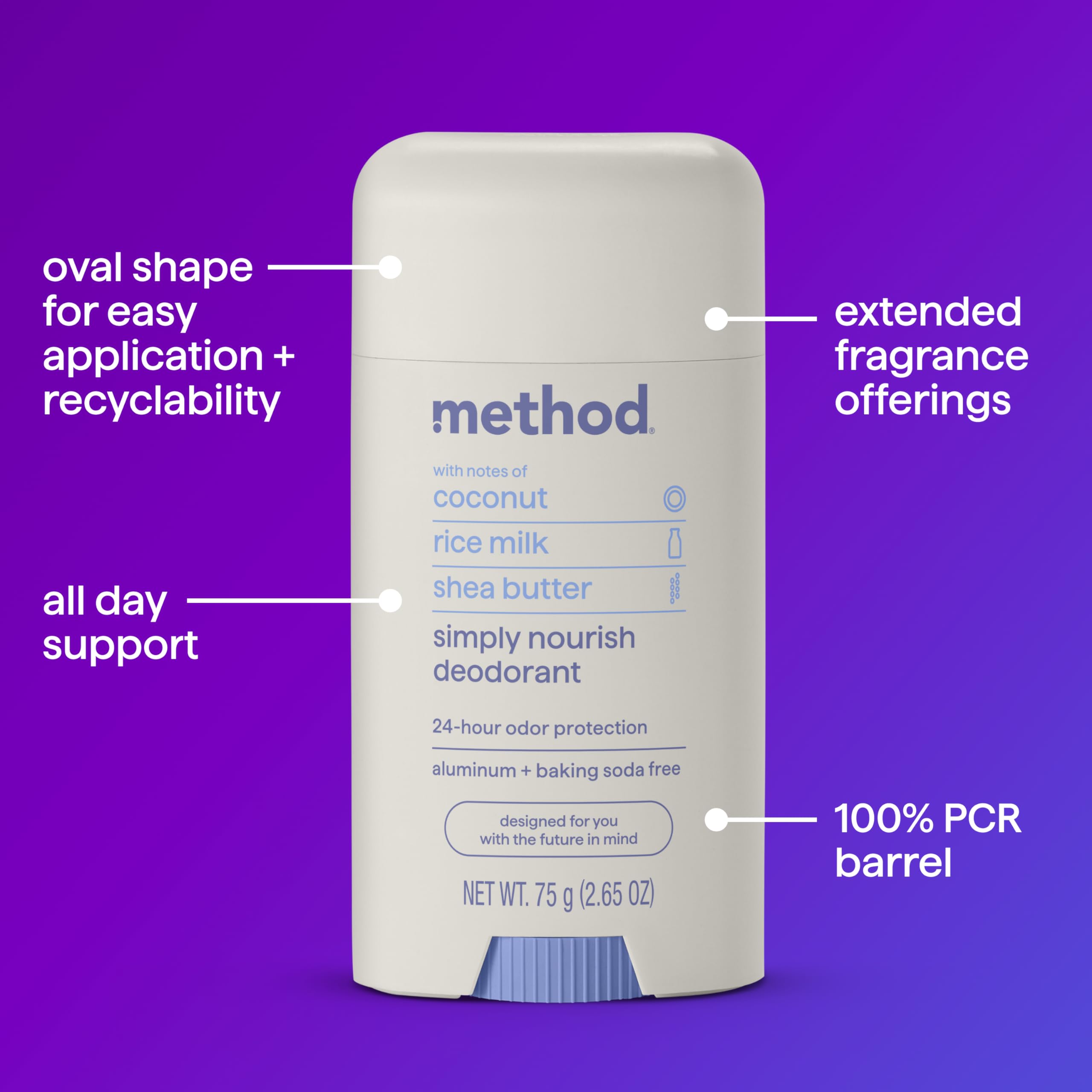 Foto 3 | Desodorante Method Simply Nourish Leche de Arroz Y Coco Manteca De Karité 75 Ml - Venta Internacional