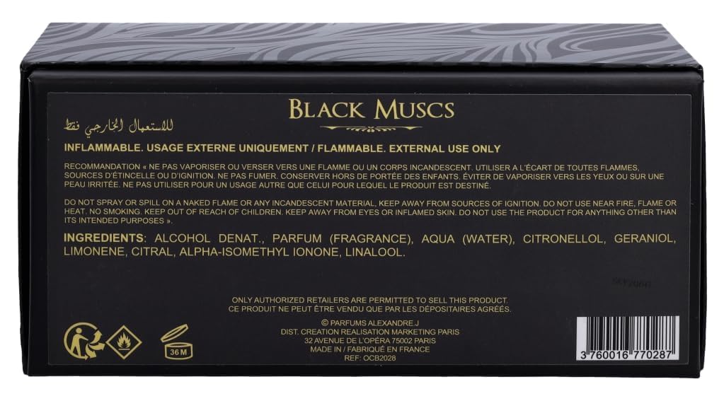 Foto 6 pulgar | Perfume Alexandre J Black Muscs Eau de Parfum 100 ml - Venta Internacional
