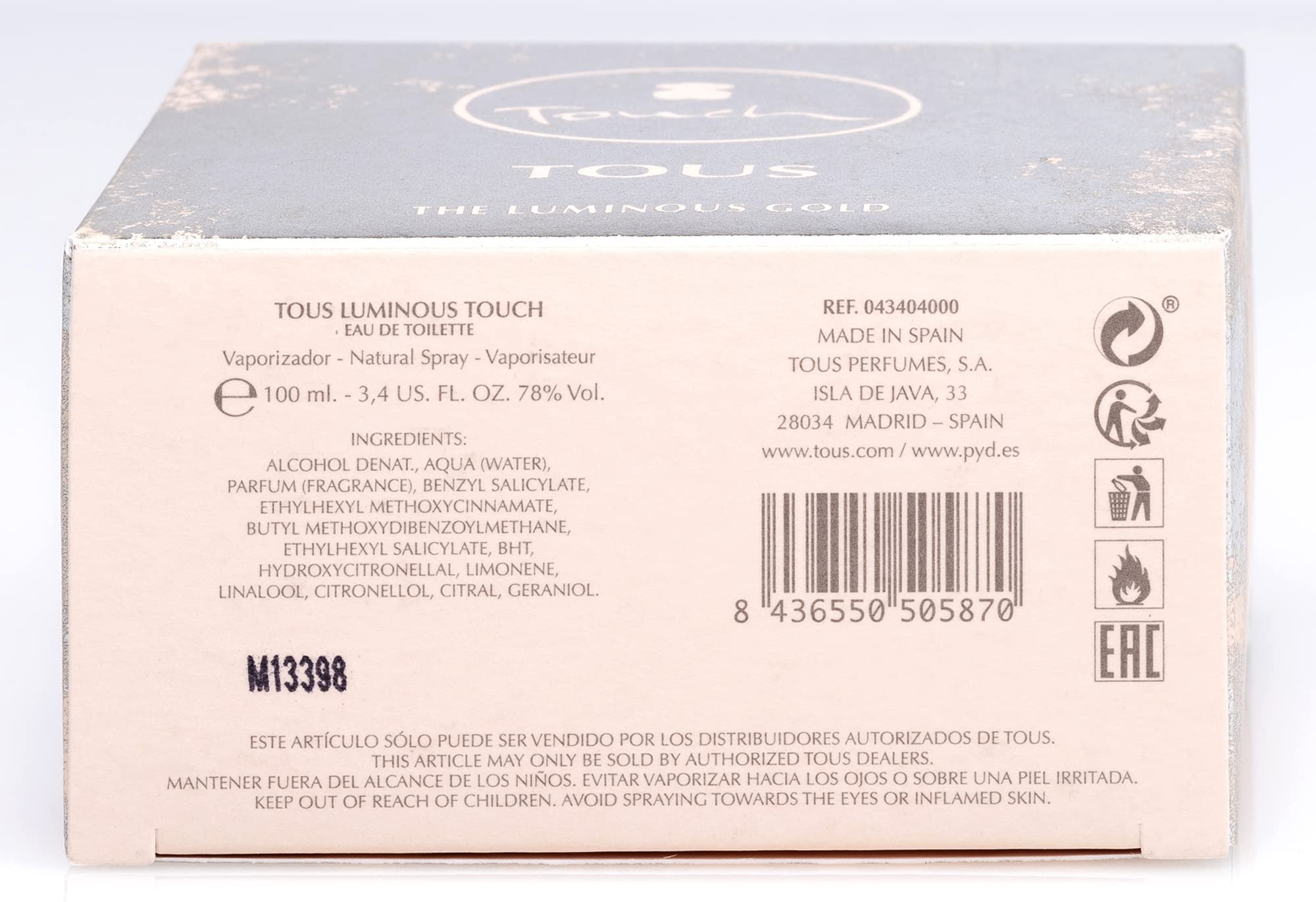 Foto 5 | Perfume Tous Touch The Luminous Gold Edt De 100 Ml Para Mujer - Venta Internacional.