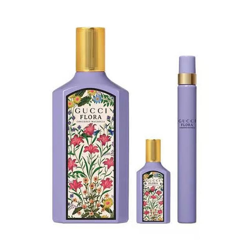 Set De Regalo De Perfume Gucci Flora Gorgeous Magnolia 100 Ml Para Mujer - Venta Internacional.
