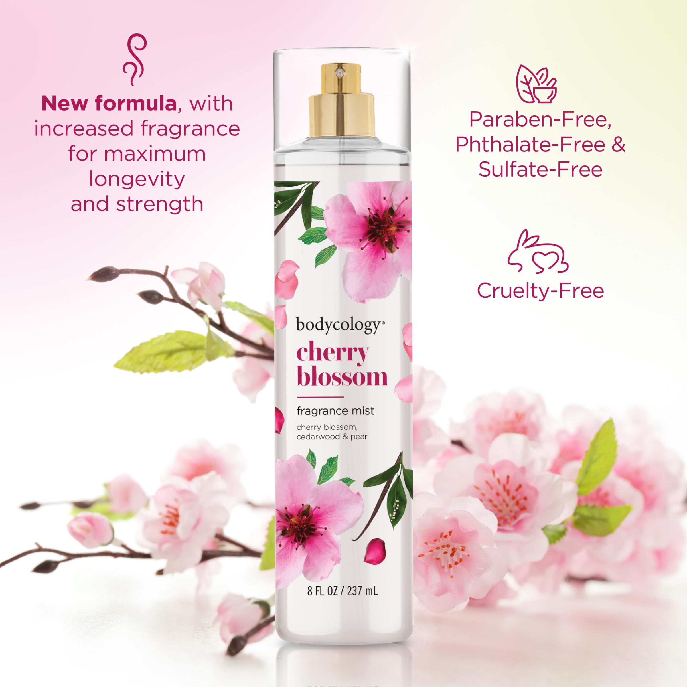 Foto 5 pulgar | Perfume Body Mist Bodycology De Larga Duración En Flor De Cerezo, 240 Ml - Venta Internacional.