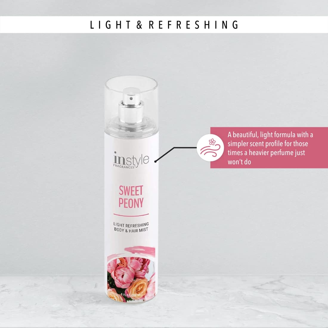 Foto 7 pulgar | Bruma Corporal Instyle Fragrances Sweet Peony de 236 ml para Mujer-Venta Internacional