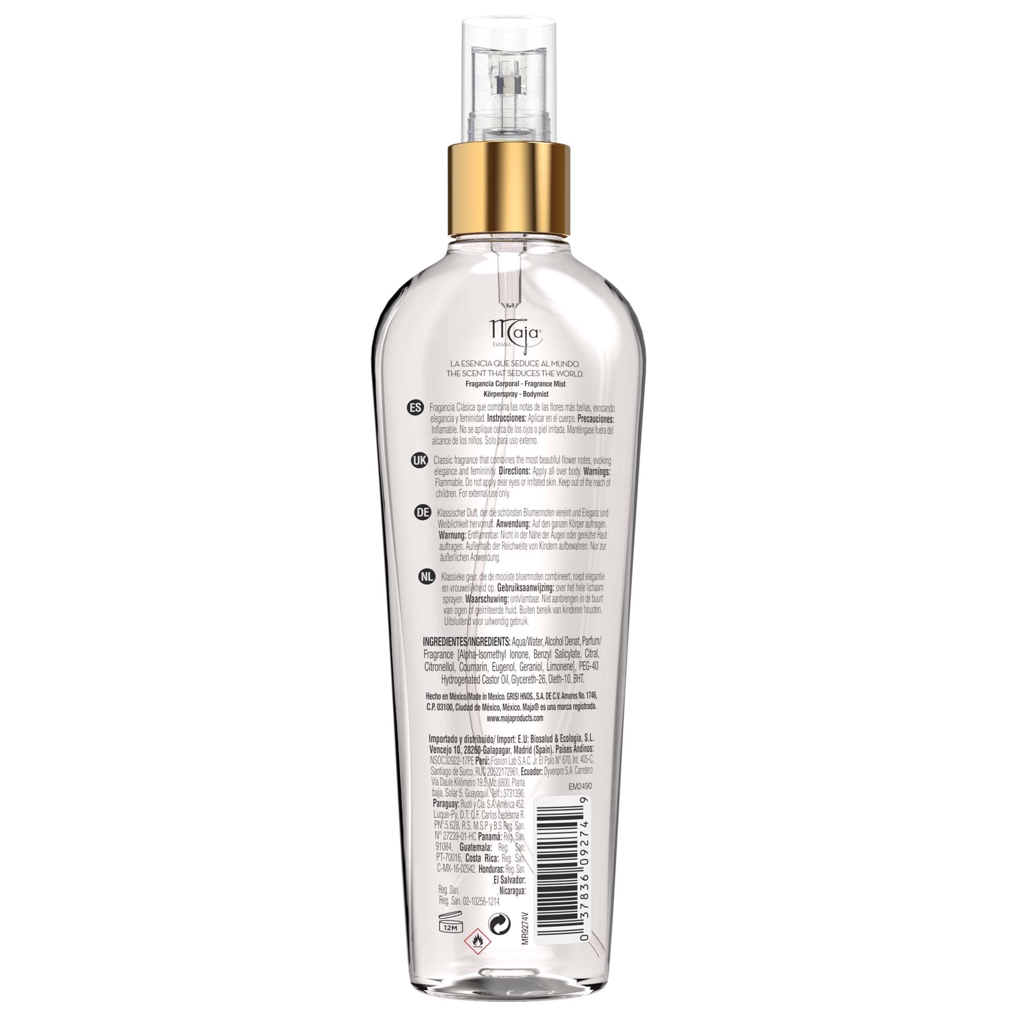 Foto 3 pulgar | Bruma Corporal Perfumada Maja Classic 240 ml con Aceites Esenciales de Flores - Venta Internacional